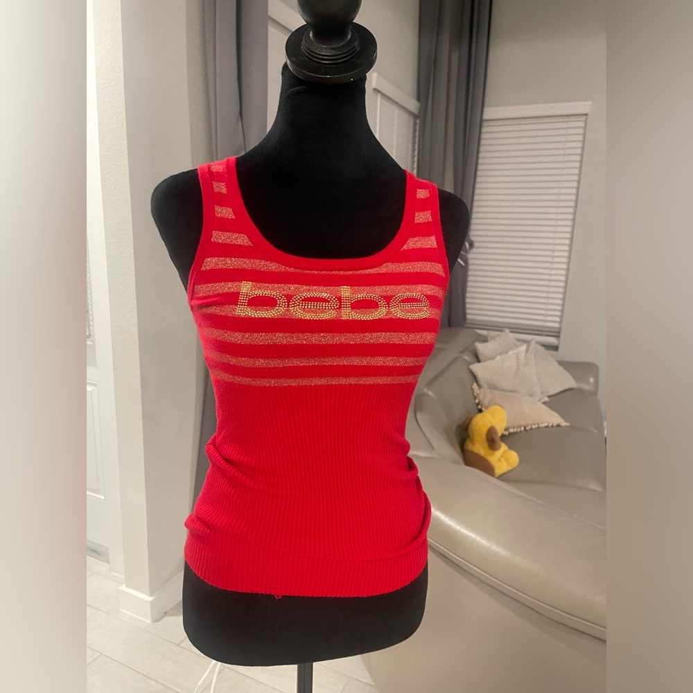 Y2K Bebe knitted ribbed tank Sz M